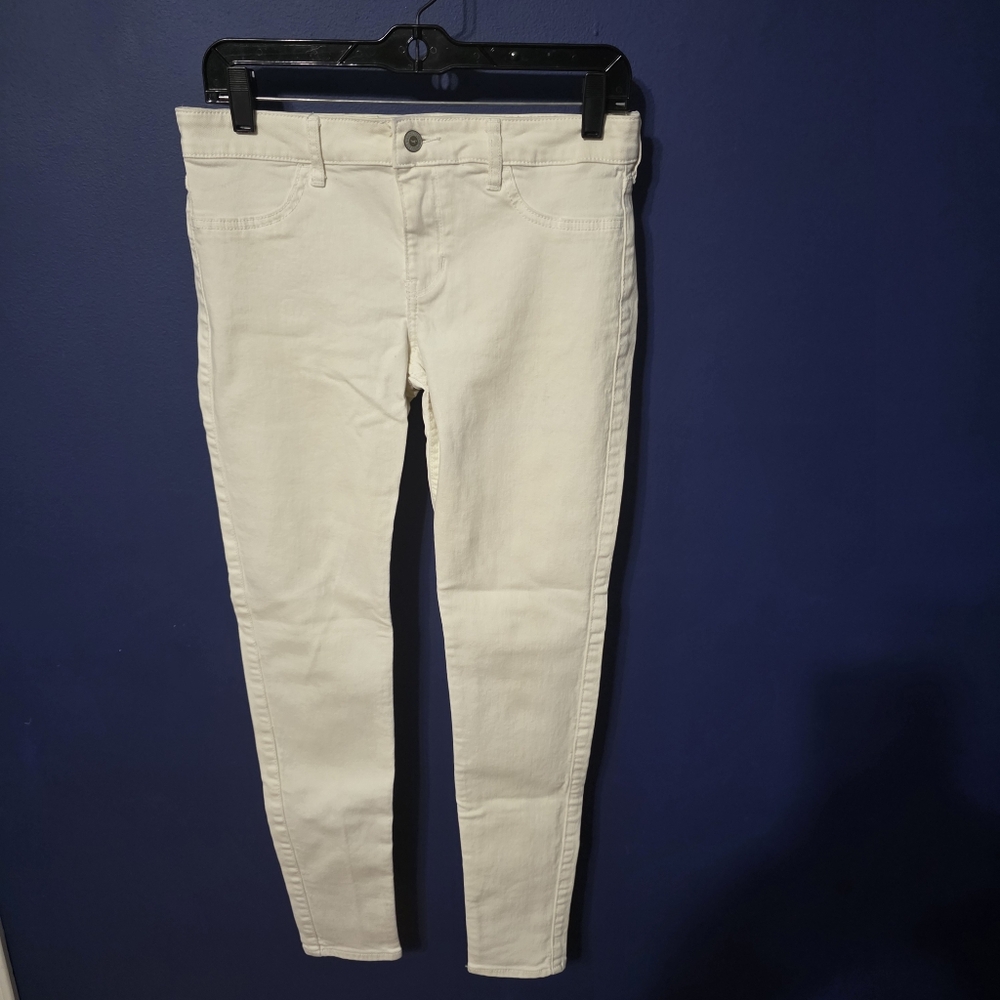 Hollister Jeans Womens 7R Cream Ultra High Waist Mom Vintage Stretch